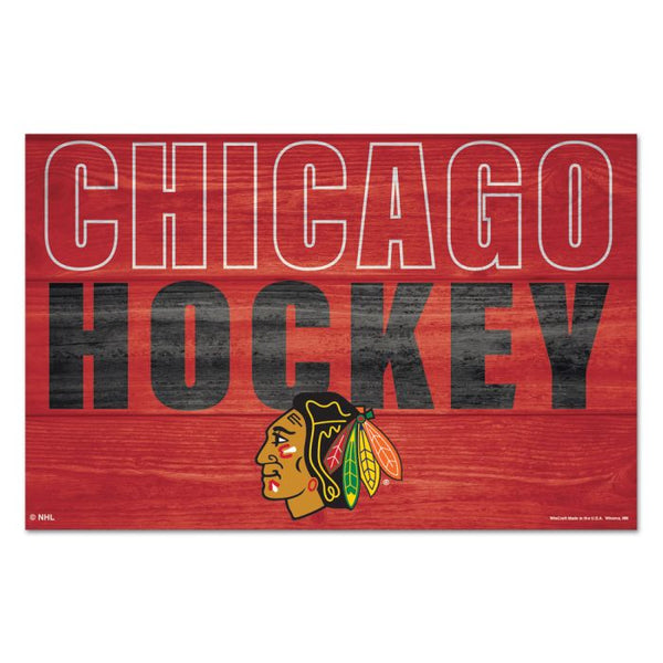 Wholesale-Chicago Blackhawks location Wood Sign 11" x 17" 1/4" thick