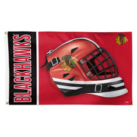 Wholesale-Chicago Blackhawks mask Flag - Deluxe 3' X 5'