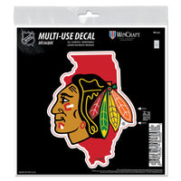 Wholesale-Chicago Blackhawks state shape All Surface Decal 6" x 6"