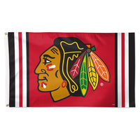 Wholesale-Chicago Blackhawks vertical stripe Flag - Deluxe 3' X 5'