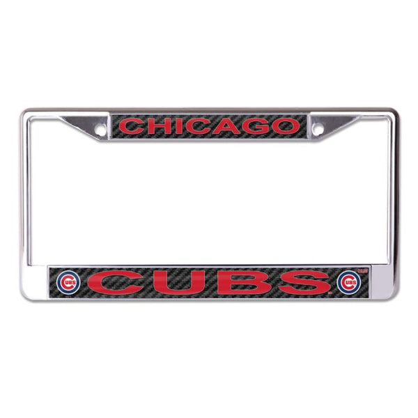 Wholesale-Chicago Cubs CARBON Lic Plt Frame S/L Printed