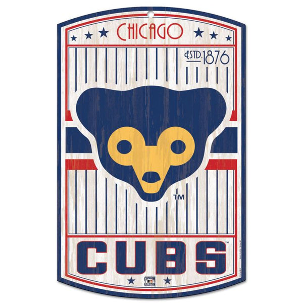 Wholesale-Chicago Cubs Cooperstown Wood Sign 11" x 17" 1/4" thick