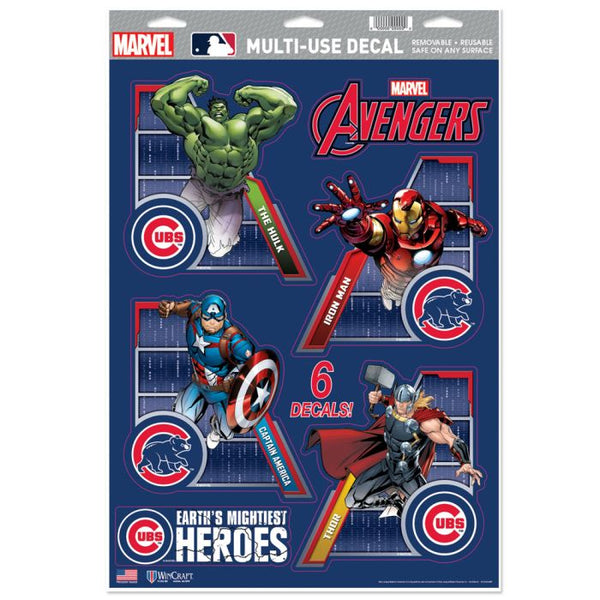 Wholesale-Chicago Cubs / Marvel (c) 2021 MARVEL Multi-Use Decal 11" x 17"