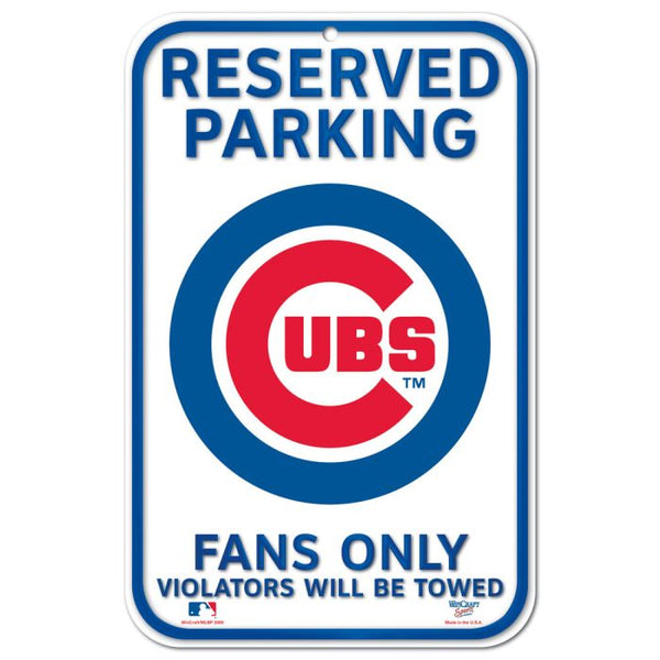 Wholesale-Chicago Cubs Reserved Parking Plastic Sign 11" x 17"