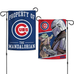 Wholesale-Chicago Cubs / Star Wars Mandalorian Garden Flags 2 sided 12.5" x 18"