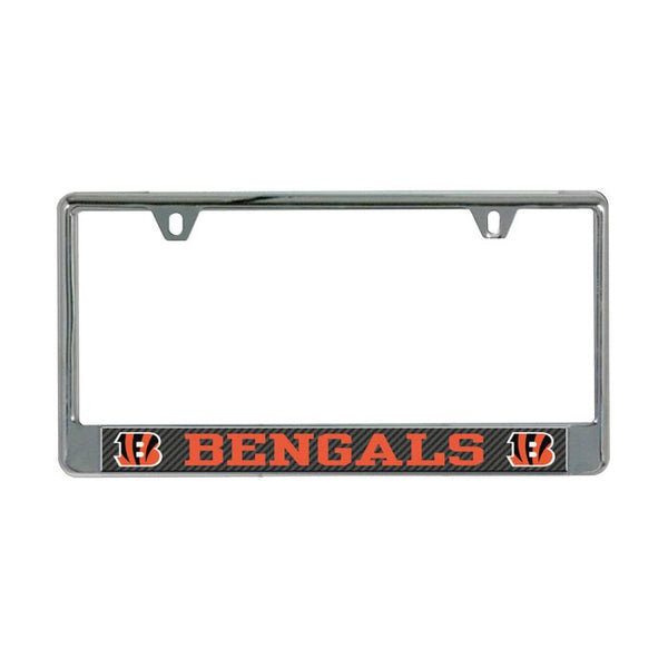 Wholesale-Cincinnati Bengals CARBON Lic Plate Frame B/O Printed
