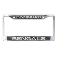 Wholesale-Cincinnati Bengals CARBON Lic Plt Frame S/L Printed