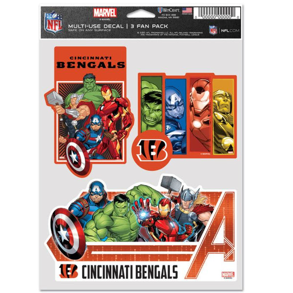 Wholesale-Cincinnati Bengals / Marvel (C) 2021 Marvel Multi Use 3 Fan Pack