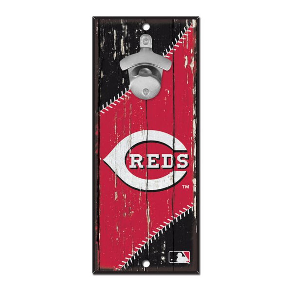 Wholesale-Cincinnati Reds Bottle Opener Sign 5x11