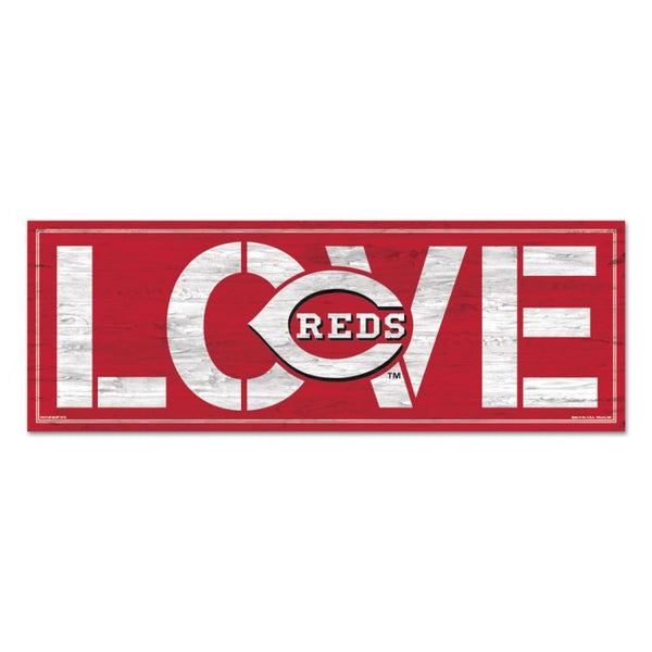 Wholesale-Cincinnati Reds LOVE Wood Sign 8"x23" 1/4" thick