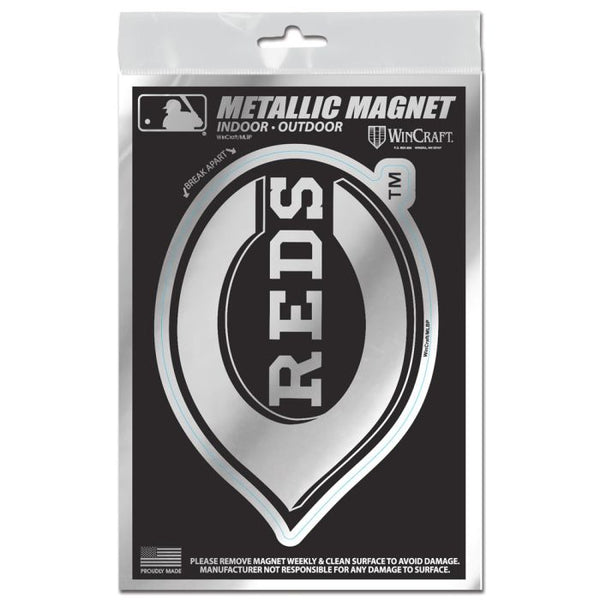 Wholesale-Cincinnati Reds Metallic Magnets 3" x 5"