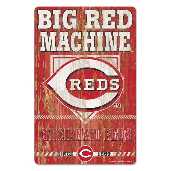 Wholesale-Cincinnati Reds SLOGAN Wood Sign 11" x 17" 1/4" thick