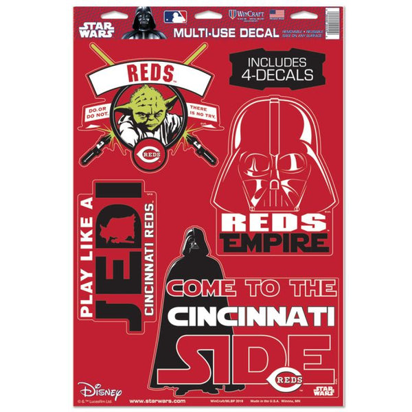 Wholesale-Cincinnati Reds / Star Wars Darth Vader &amp; Yoda Multi-Use Decal 11" x 17"