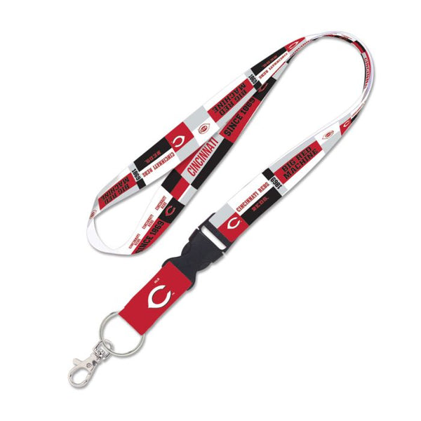 Wholesale-Cincinnati Reds color block Lanyard w/detachable buckle 1"