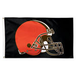 Wholesale-Cleveland Browns Black background Flag - Deluxe 3' X 5'