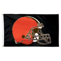 Wholesale-Cleveland Browns Black background Flag - Deluxe 3' X 5'