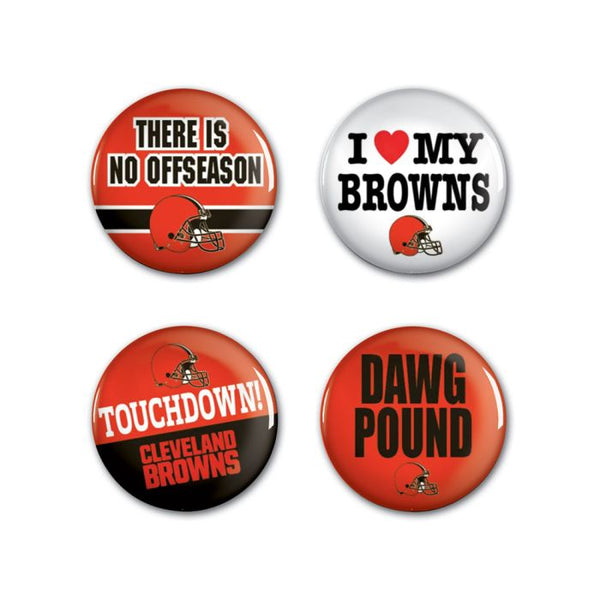 Wholesale-Cleveland Browns Button 4 Pack 1 1/4" Rnd