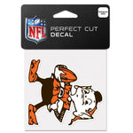 Wholesale-Cleveland Browns / Classic Logo Retro Perfect Cut Color Decal 4" x 4"