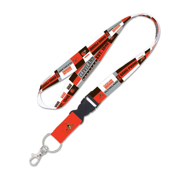 Wholesale-Cleveland Browns Color Block Lanyard w/detachable buckle 1"