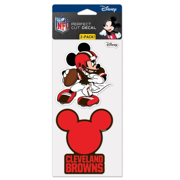 Wholesale-Cleveland Browns / Disney Mickey Mouse Perfect Cut Decal Set of Two 4"x4"