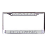 Wholesale-Cleveland Browns FROSTED Lic Plt Frame S/L Printed