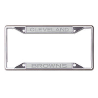 Wholesale-Cleveland Browns FROSTED Lic Plt Frame S/S Printed