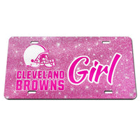 Wholesale-Cleveland Browns GLITTER BACKGROUND Acrylic Classic License Plates