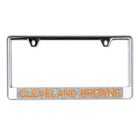 Wholesale-Cleveland Browns GLITTER BACKGROUND Lic Plt Frame B/O Metallic