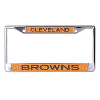 Wholesale-Cleveland Browns GLITTER BACKGROUND Lic Plt Frame S/L Printed