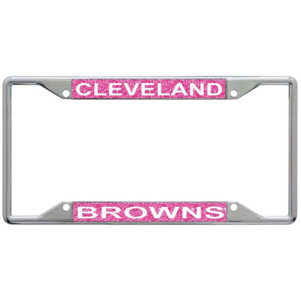 Wholesale-Cleveland Browns GLITTER BACKGROUND Lic Plt Frame S/S Printed