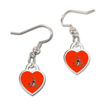 Wholesale-Cleveland Browns HEART Earrings w/3D Heart