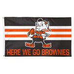 Wholesale-Cleveland Browns HERE WE GO BROWNIES Flag - Deluxe 3' X 5'