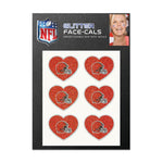 Wholesale-Cleveland Browns Heart Glitter Tattoo 6 Pack