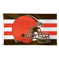 Wholesale-Cleveland Browns Horiz. Stripes Flag - Deluxe 3' X 5'