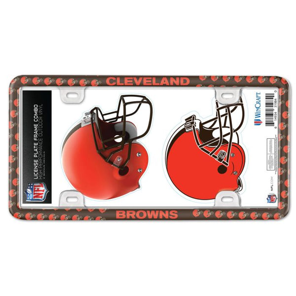 Wholesale-Cleveland Browns License Plate Thin Frame - Plastic w/Decal