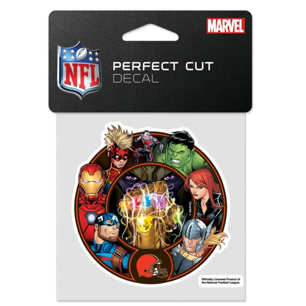 Wholesale-Cleveland Browns / Marvel (C) 2021 Marvel Perfect Cut Color Decal 4" x 4"