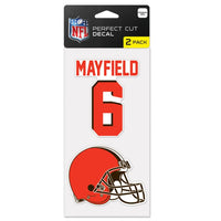 Wholesale-Cleveland Browns Perfect Cut Decal Set of Two 4"x4" Baker Mayfield