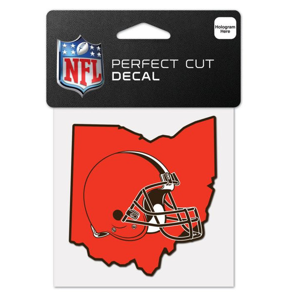 Wholesale-Cleveland Browns State Shaped Perfect Cut Color Decal 4" x 4"