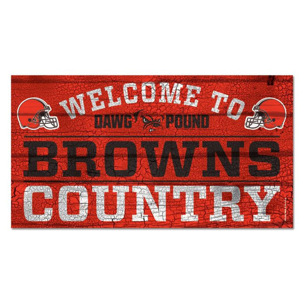 Wholesale-Cleveland Browns Wood Sign 13"x24" 1/4" thick