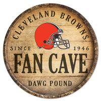 Wholesale-Cleveland Browns Wood Sign 14" Rnd