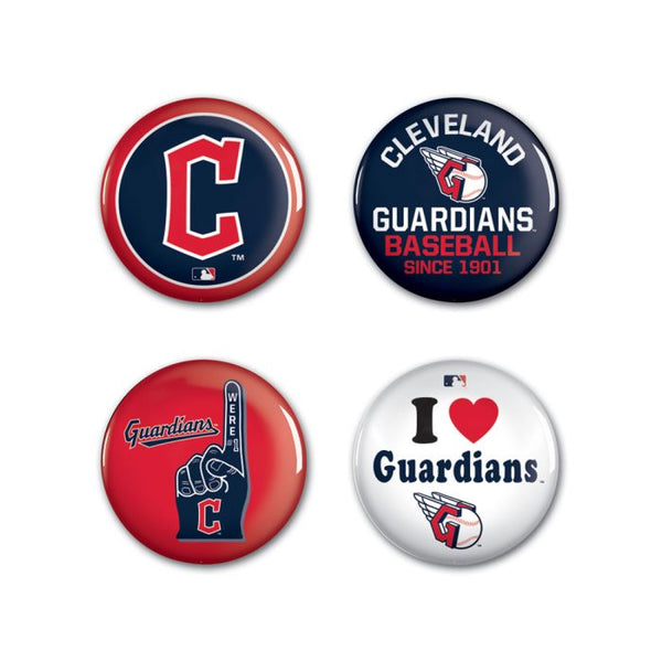 Wholesale-Cleveland Guardians Button 4 Pack 1 1/4" Rnd