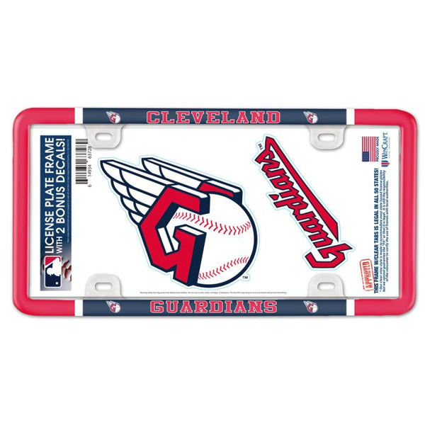 Wholesale-Cleveland Guardians License Plate Thin Frame - Plastic w/Decal