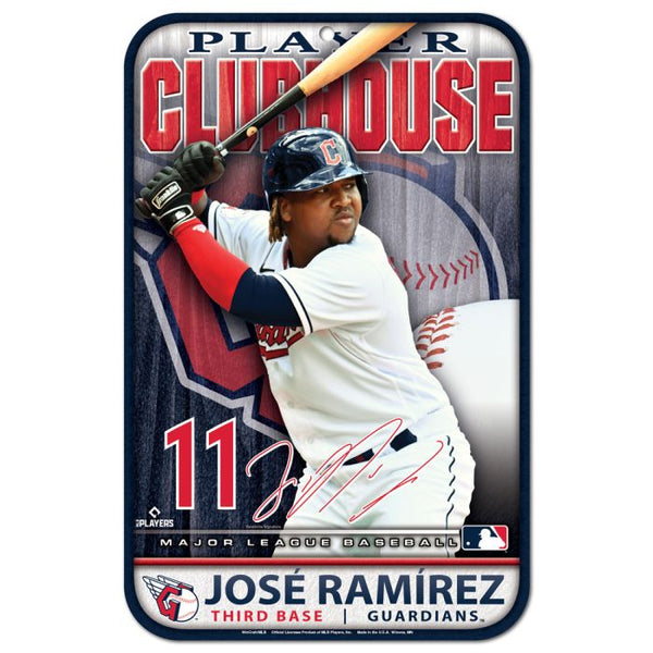 Wholesale-Cleveland Guardians Plastic Sign 11" x 17" Jose Ramirez