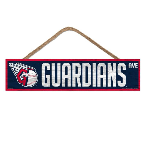 Wholesale-Cleveland Guardians Wood Sign-with Rope 4" x 17"