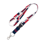 Wholesale-Cleveland Guardians color block Lanyard w/detachable buckle 1"