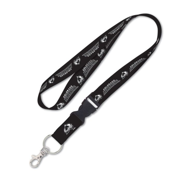 Wholesale-Colorado Avalanche Black Lanyard w/detachable buckle 1"