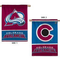 Wholesale-Colorado Avalanche Vertical Flag 2 Sided 28" x 40"