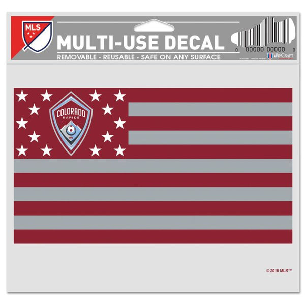 Wholesale-Colorado Rapids / Patriotic Americana Multi-Use Decal -Clear Bckrgd 5" x 6"