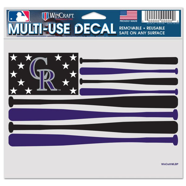 Wholesale-Colorado Rockies BATS Multi-Use Decal -Clear Bckrgd 5" x 6"