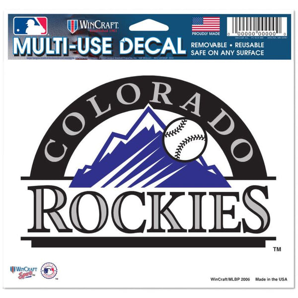 Wholesale-Colorado Rockies Multi-Use Decal -Clear Bckrgd 5" x 6"